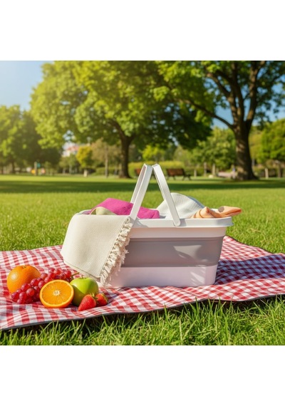 Katlanabilir Silikon Çamaşır Sepeti 17 Litre, Yer Tasarruflu Akordiyon Sele, Kulplu Ve Çok Amaçlı Düzenleyici, Banyo Ve Mutfak İçin Pratik Katlanır Leğen 48x28 Cm Çok Renkli