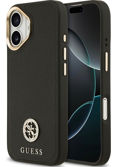 Apple Uyumlu iPhone 17 Kılıf Guess Lisanslı M-safe Özellikli Grained Yazı Ve Taşlı 4g Logolu Kapak Siyah Siyah Apple Uyumlu iPhone 17 Kılıf Guess Lisanslı M-safe Özellikli Grained Yazı Ve Taşlı 4g Logolu Kapak Siyah Siyah