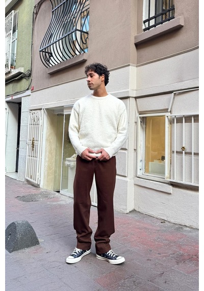 Flaw Basic Regular Gabardin Pantolon Kahverengi Kahverengi