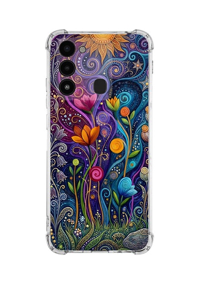 Printify Tecno Spark 8c İle Uyumlu Düşlerin Dansı Serisi Rüyalar Ötesi Tasarımlı Uv Baskılı Köşe Korumalı Antişok Kılıf Şeffaf