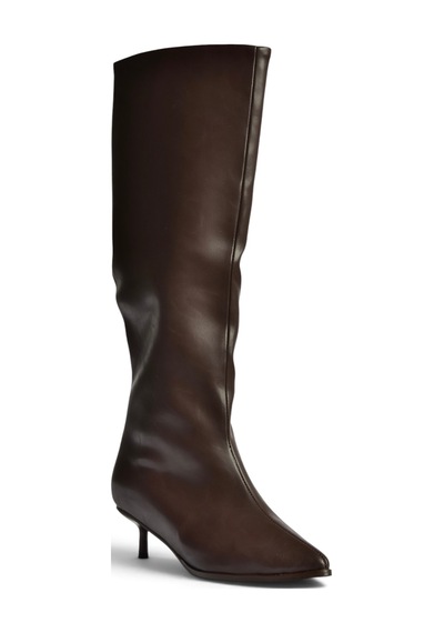 Fox Shoes Z726103409 Kahverengi Kısa İnce Topuklu Klasik Kadın Çizme