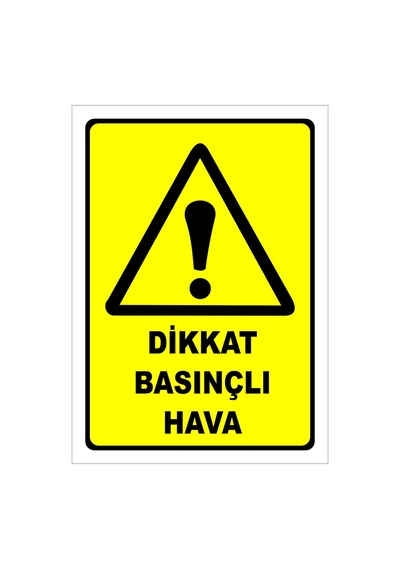 Dikkat Iş Makinaları Çalışma Sahası Levhası Levha Vim 011 15x21 Cm Galvaniz Saç 0,4 Mm