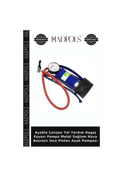 Ayakla Çalışan Yol Yardım Bagaj Eşyası Pompa Metal Sağlam Hava Basınçlı İnce Piston Ayak Pompası