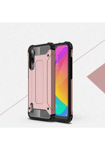 Noktaks - Xiaomi Uyumlu Xiaomi Mi A3 - Kılıf Çift Katman Zırh Tank Crash Military Kapak - Rose Gold