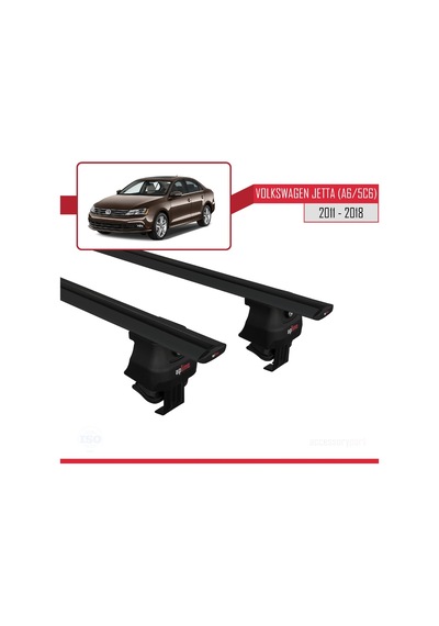 Volkswagen Jetta A6/5c6 2011-2018 Arası İle Uyumlu Ace-4 Ara Atkı Tavan Barı Siyah