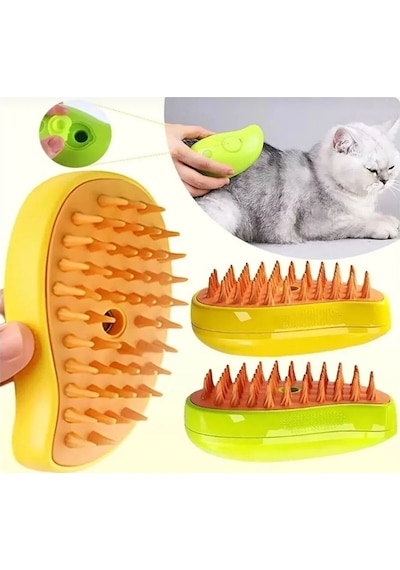Novashıp Buharlı Kedi Köpek Tarağı Kedi Yıkama Fırçası Köpek Tarağı Sarı & Yeşil