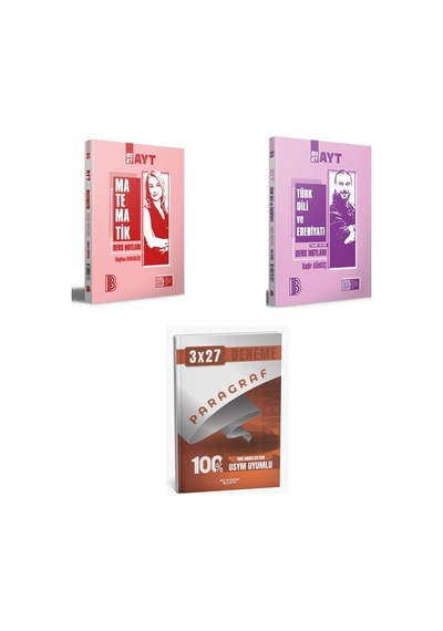 2027 Benim Hocam Ayt Matematik + Edebiyat Türk Dili Ve Edebiyatı Konu + Anla Kazan Paragraf Deneme 3'lü Set