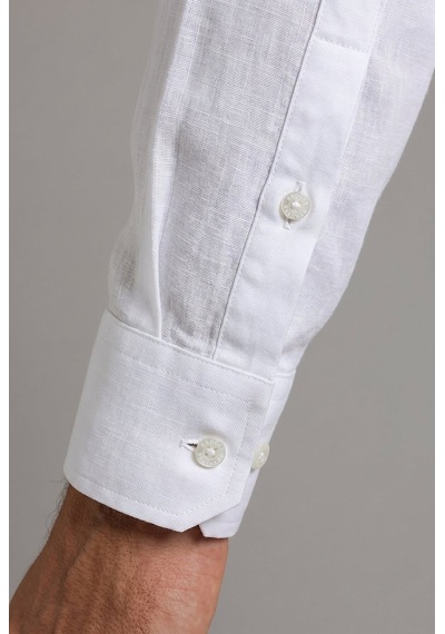 Bisse Beyaz Regular Fit Keten Gömlek Gmktn4pal224020 D01