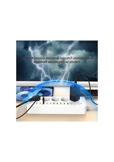 Isıya Dayanıklı 5'li Grup Priz, 5xusb Ve 5xtype-c Çıkışlı, 4 M Kablo