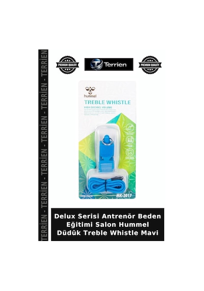 Delux Serisi Antrenör Beden Eğitimi Salon Hummel Düdük Treble Whistle Mavi