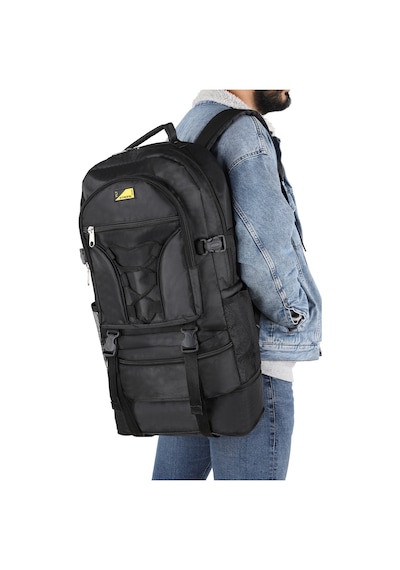 Strong Bag Strong Büyük Boy Körüklü Sırt Çantası, Dağcı Kamp Sırt Çantası Siyah