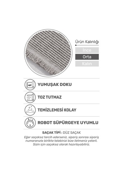 Ecolle Modern Halı Dayanıklı, Yumuşak Dokulu, Dokuma Taban, Tozumaz Gri