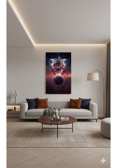 Kozmik Göz Ve Evren Temalı Sanat Tablosu Cam Tablo