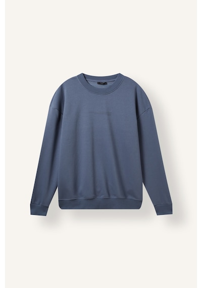 Defacto Boxy Fıt Bisiklet Yaka Baskılı Sweatshirt X8282az26auın87 İndigo-ın87