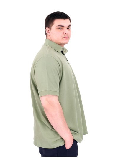 Mode Xl Büyük Beden Erkek Polo Yaka T-shirt Nakışlı U25307 Çağla Çağla Yeşili