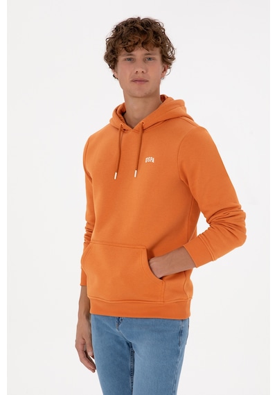 U.S. Polo Assn. Erkek Regular Fit Kapüşonlu Şardonlu Bakır Basic Sweatshirt 50315582-VR182