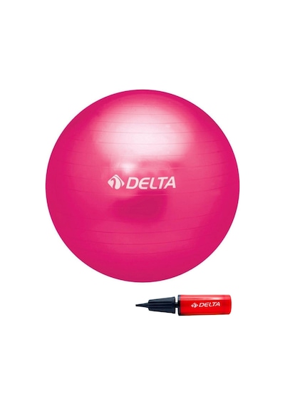 Delta 65 CM Fuşya Deluxe Pilates Topu ve Çift Yönlü Pompa Seti