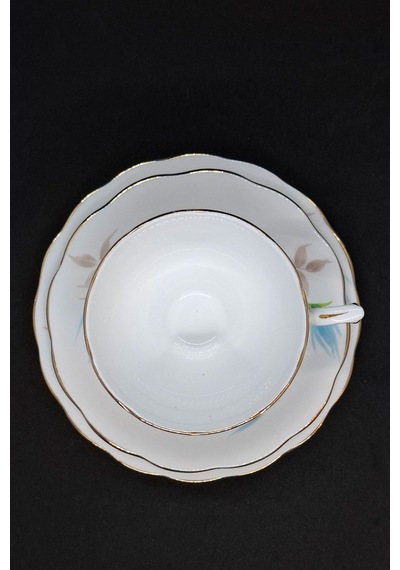 Royal Standart Fine Bone China Vintage Çay Fincanı 3 Parça 210 Ml Mavi-beyaz