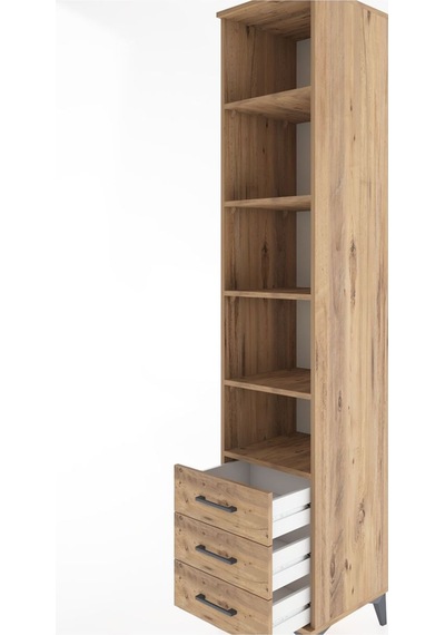 Hyperion Dolap 5 Raflı 3 Çekmeceli 44x44x221 Çam-çam Çam