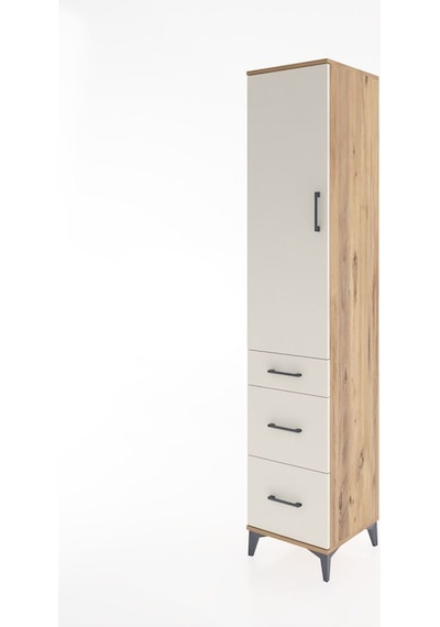 Hyperion Dolap 3 Raflı 3 Çekmeceli Tek Kapaklı 44x44x221 Çam-... Çam