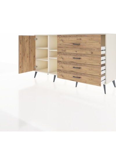 Kronos Konsol 4 Raflı 4 Çekmeceli Tek Kapaklı 176x59x99 Aytaşı-ç Aytaşı-çam