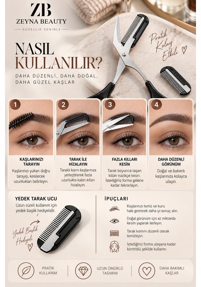 Kaş Makası Taraklı & Yedek Başlıklı - 703075265