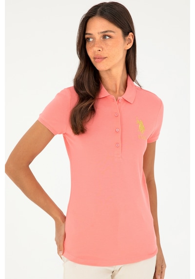 U.S. Polo Assn. Kadın Pembe Basic Polo Yaka Tişört 50280071-VR105