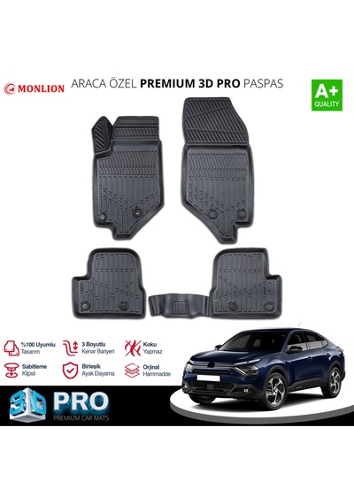 Paspasları, Citroen C4x 2022 3d Lazer Ölçülü Kokusuz Kaymaz Önvearka