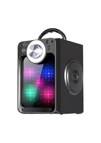 Kts-822s Ayna Camlı Rgb Led Işıklı Bluetooth Speaker Şarjlı Kablosuz Taşınabilir Hoparlör Hafıza Kartı Ve Usb Girişli Fm Radyolu Mp3 Müzik Çalar Ses Sistemi