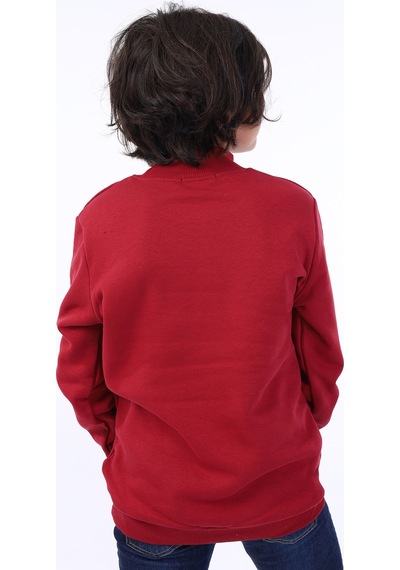 Toontoy Kids Toontoy Erkek Çocuk Kurt Baskılı Sweatshirt Bordo