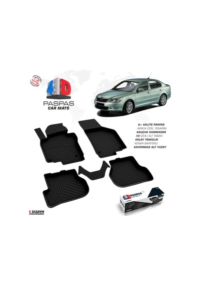 S-dizayn Skoda Octavia A5 4d Havuzlu Paspas 2008-2013 A+kalite