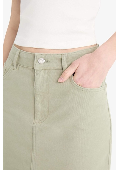 DeFacto Coool Normal Bel Gabardin Mini Etek E5346AX25SPGN497 Yeşil