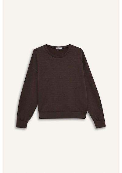 Defacto Bisiklet Yaka Modal Sweatshirt G2913ax25aubn336 Kahve