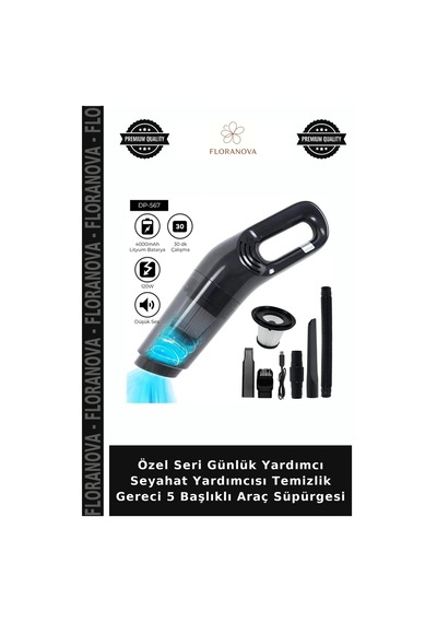 Özel Seri Günlük Yardımcı Seyahat Yardımcısı Temizlik Gereci 5 Başlıklı Araç Süpürgesi