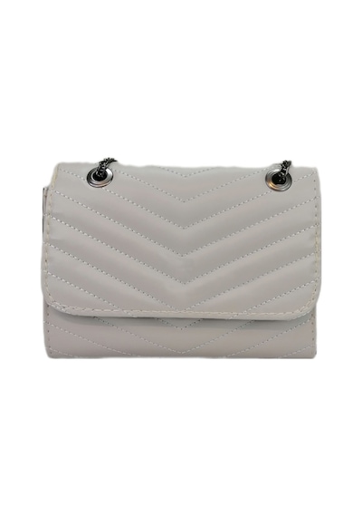 Liva 3850 Zincir Askılı Nakış İşlemeli Kadın Omuz Çantası - Açık Gri Açık Gri