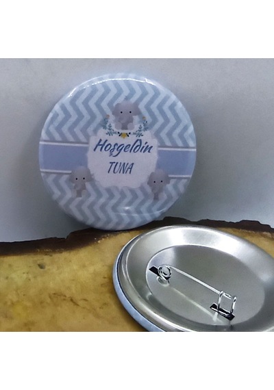 Fil Konsept Heşgeldin Bebeğim Partisi Babyshower Rozeti 10 Adet