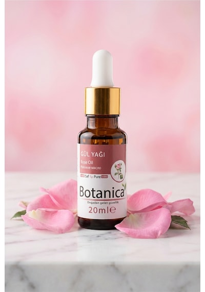 Botanica %100 Saf Gül Yağı Anti Aging Yaşlanma Karşıtı Nemlendirici Doğal Lüks Cilt Bakımı Bitkisel 20 Ml 20 ML