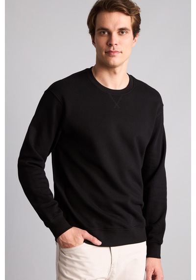 Defacto Pamuklu Regular Fit Basic Sweatshirt E8339ax26aubk81 Siyah-bk81