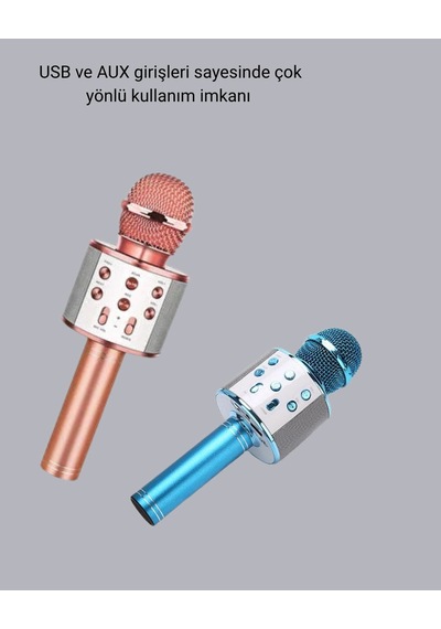 Hubrendy Tekno Kablosuz Bluetooth Karaoke Mikrofon Yankı Efektli