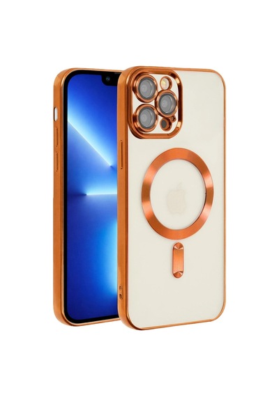 Apple iPhone Uyumlu,  13 Pro Kılıf Kross Magneticsafe Kapak - Turuncu