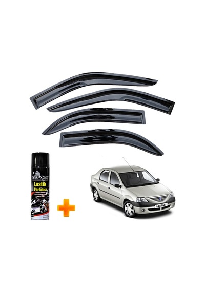 Dacia Logan Mügen Cam Rüzgarlığı Sedan 2004-2012 Arası 4 Lü Takım +500ml Lastik Parlatıcı