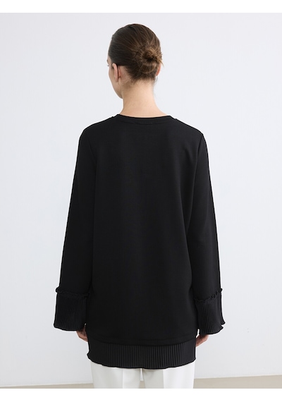Lcwaıkıkı Classic Siyah Bisiklet Yaka Soft Touch Kadın Tunik