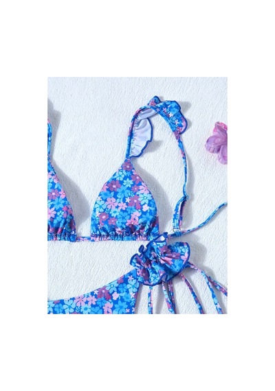 Lilly Fleur D Azur Çiçek Desenli Bikini Takımı Mavi Mavi