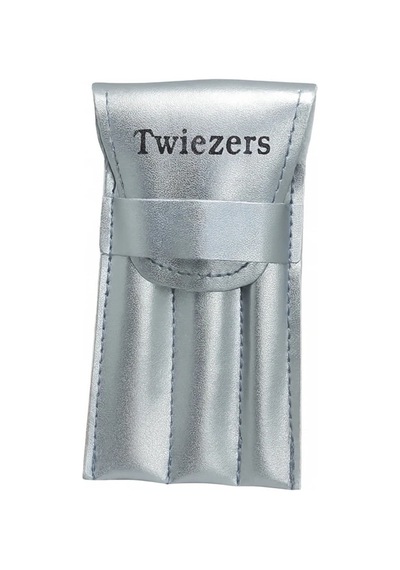 Twiezers Twzset3441 Deri Çantalı 3'lü Paslanmaz Çelik Cımbız Seti - Gümüş/gümüş