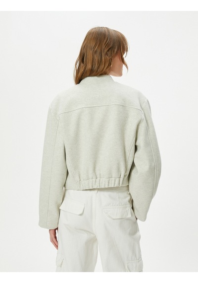 Koton Bomber Ceket Çıtçıt Düğmeli Hakim Yaka Cepli Taş 4sak20096ew 4SAK20096EW090 Taş