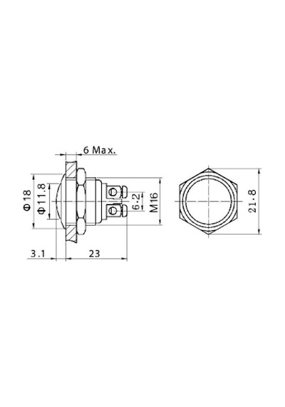 Gq-16b ,kontak-1a Metal Yaylı M16 Buton