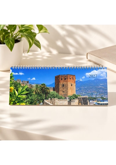 Lizy 2027 Spiralli Masa Takvim 12x33 Cm Manzara