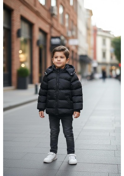 Benitto Kids Erkek Bebek Şişme Mont 51374 Siyah
