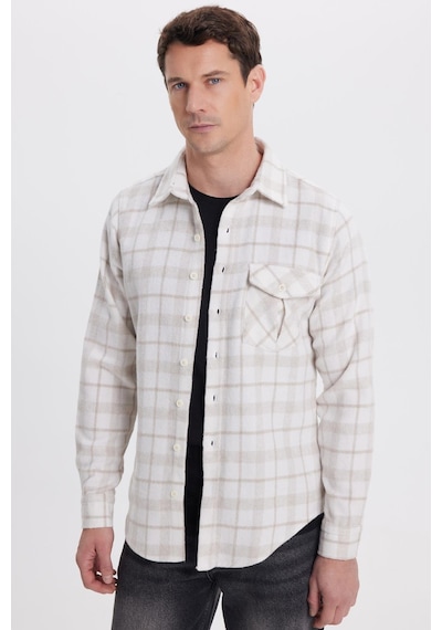 Tudors Erkek Slim Fit Dar Kesim Kareli Tek Cepli Oduncu Gömlek-41973 Çok Renkli