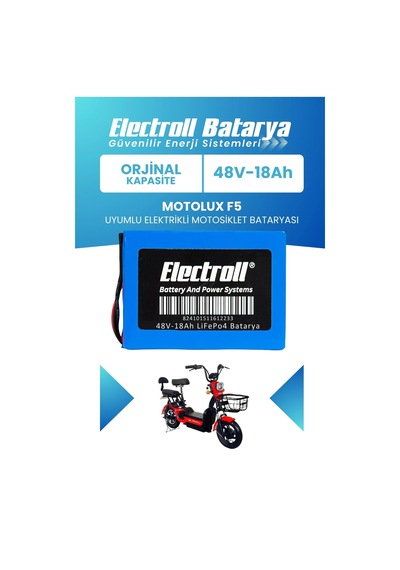 Motolux F5 Uyumlu Batarya Standart Kapasite Lifepo4 48v 18ah Elektrikli Motosiklet Bataryası
